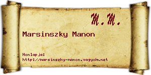 Marsinszky Manon névjegykártya